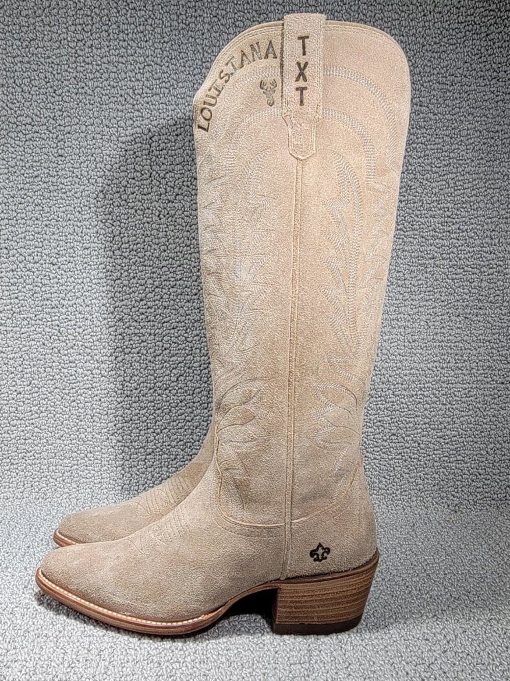 Tecovas The Abby Wide Calf Women's Size 9.5B Driftwood Suede Cowgirl Boots